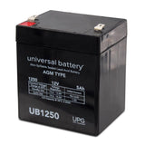 Universal Power Group UB1250 5 amps 12 V Lead Acid Battery, Pack of 2