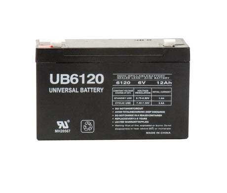 Universal Power Group UB6120 12 Ah 6 V Lead Acid Battery, Pack of 2