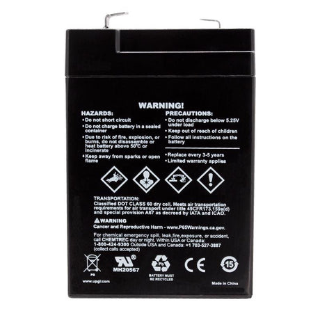 Universal Power Group UB645k 4.5 Ah 6 V Lead Acid Battery, Pack of 2