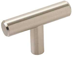 Amerock Bar Pulls Series BP19009CSG9 Cabinet Knob, 1-3/8 in Projection, Carbon Steel, Sterling Nickel