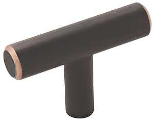 Amerock Bar Pulls Series BP19009ORB Cabinet Knob, 1-3/8 in Projection, Carbon Steel, Oil Rubbed Bronze