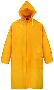 Diamondback PY-800XL Raincoat, XL, Polyester/PVC, Yellow, Comfortable Corduroy Collar, Double Fly Snap Closure, Knee