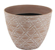 Landscapers Select S18040913-05 Arabesque Planter, 12-1/2 in Dia, 10 in H, Round, High-Density Resin, White Wash, Pack of 6