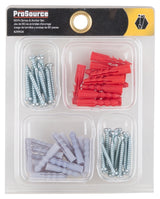 ProSource JL821083L Screw and Anchor Set, Screws: Zinc Plated, 60-Piece