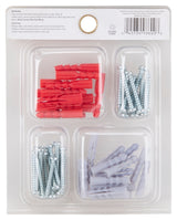 ProSource JL821083L Screw and Anchor Set, Screws: Zinc Plated, 60-Piece