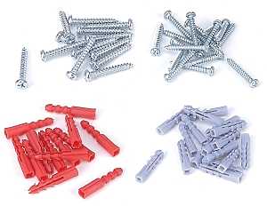 ProSource JL821083L Screw and Anchor Set, Screws: Zinc Plated, 60-Piece