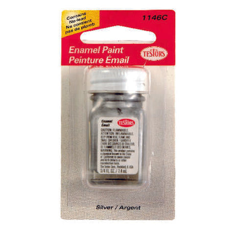 Testors Metallic Silver Hobby Paint 0.25 oz, Pack of 6