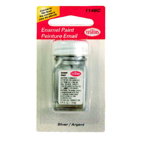 Testors Metallic Silver Hobby Paint 0.25 oz, Pack of 6