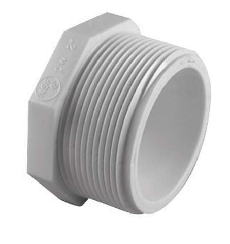 Charlotte Pipe Schedule 40 1/2 in. MPT X 1/2 in. D FPT PVC Plug 1 pk, Pack of 25