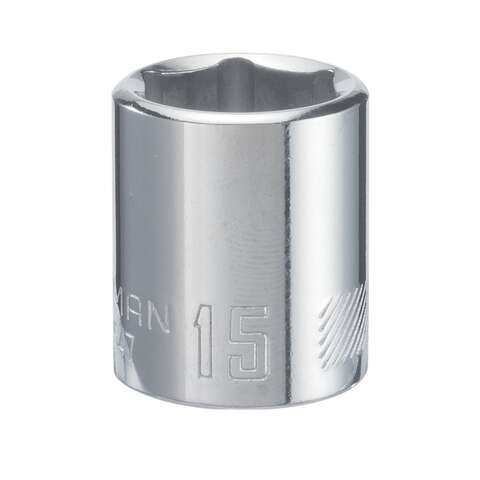 Craftsman 15 mm X 3/8 in. drive Metric 6 Point Shallow Socket 1 pc