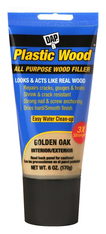 DAP COLORmaxx 7079800582 Wood Filler, Paste, Slight, Golden Oak, 6 oz Tube