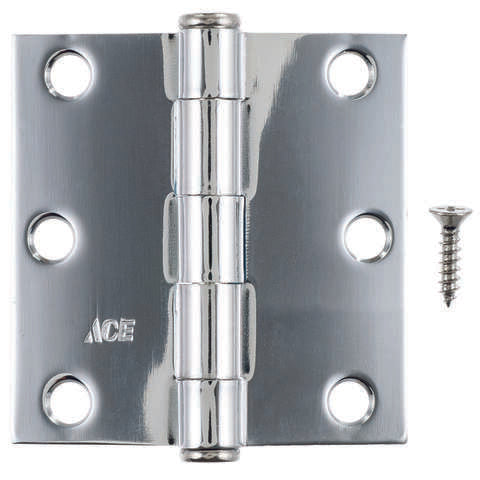 Ace 3 in. L Chrome Residential Door Hinge 3 pk