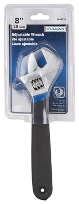 Vulcan JL149083L Adjustable Wrench, 8 in OAL, 1.04 in Jaw, Steel/Vinyl, Chrome, Non-Slip Handle