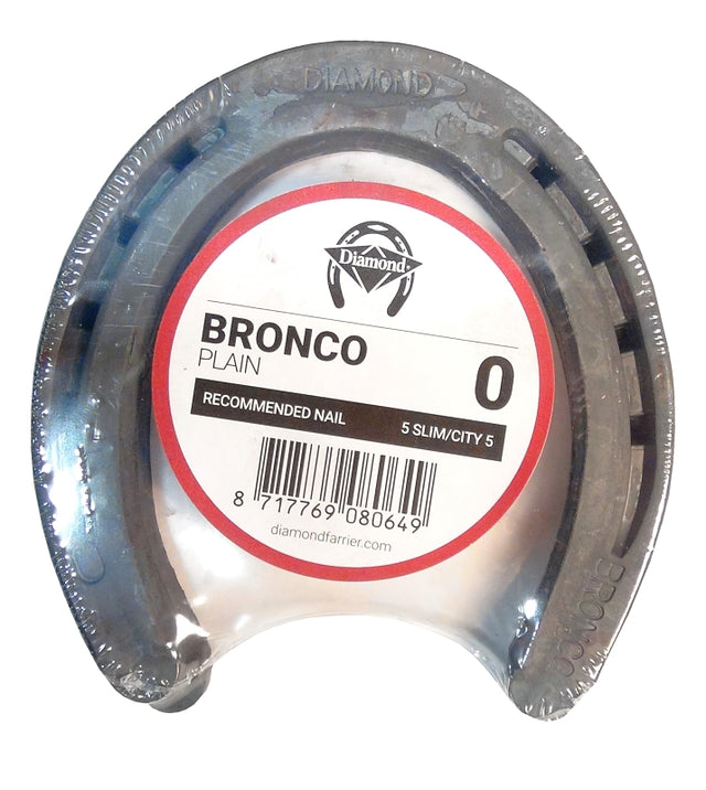 Diamond Farrier 0PLAINPR Bronco Plain Horseshoe, 5/16 in Thick, 0, Steel