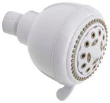 Plumb Pak K701WH Shower Head, Round, 1.8 gpm, 5-Spray Function, 3.35 in Dia
