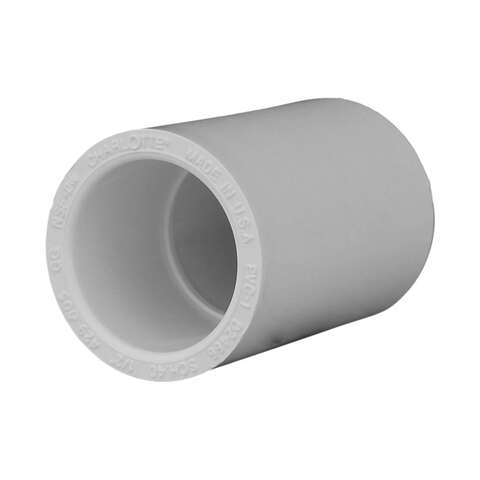 Charlotte Pipe Schedule 40 1/2 in. Slip X 1/2 in. D Slip PVC Coupling 1 pk, Pack of 25