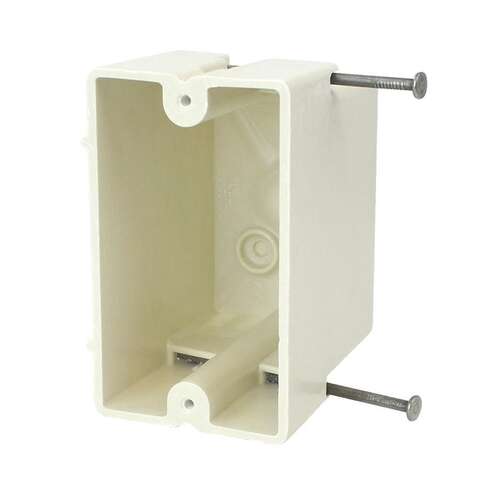 Allied Moulded FiberglassBOX 18 cu in Rectangle Fiberglass 1 gang Switch Box Off White