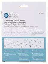 Boston Harbor L5057P-13B-10-3L Toothbrush/Tumbler Holder, Acrylic/Zinc, Brushed Nickel, Wall Mounting