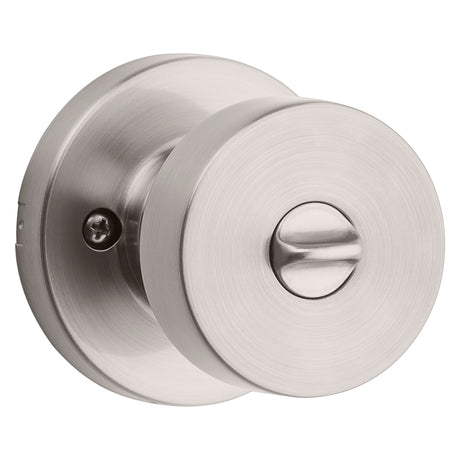 Kwikset Signature Series 730PSK RDT 15 CP Privacy Lockset, Pismo Design, Knob Handle, Satin Nickel, Zinc, Silver