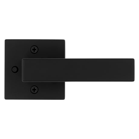 Kwikset Signature Series 730SAL 514 SQT CP Privacy Door Lock, Singapore, Square Design, Lever Handle, Matte Black, Zinc