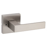 Kwikset Signature, Singapore 730SAL SQT 15 Bed/Bath Door Handle, Contemporary Design, Lever Handle, Satin Nickel