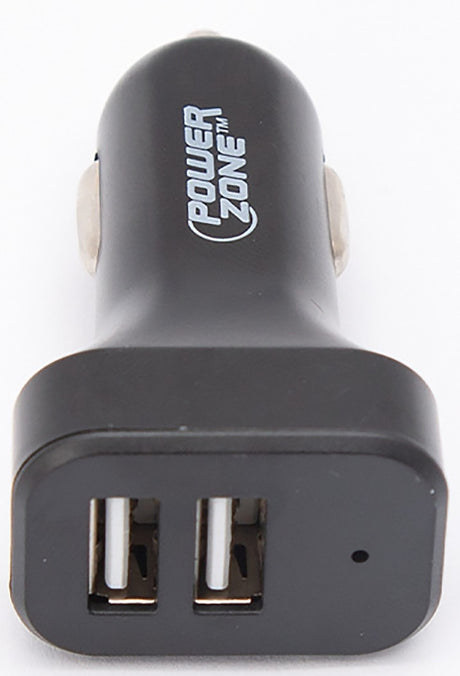 PowerZone U12 Dual USB Car Charger, Black