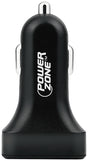 PowerZone U12 Dual USB Car Charger, Black