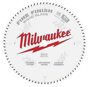 Milwaukee 48-40-1224 Circular Saw Blade, 12 in Dia, 1 in Arbor, 80-Teeth, Cobalt/Tungsten Carbide Cutting Edge