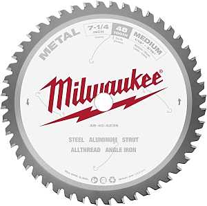 Milwaukee 48-40-4235 Circular Saw Blade, 7-1/4 in Dia, 5/8 in Arbor, 48-Teeth, Carbide Cutting Edge