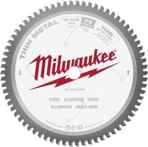 Milwaukee 48-40-4240 Circular Saw Blade, 7-1/4 in Dia, 5/8 in Arbor, 70-Teeth, Carbide Cutting Edge