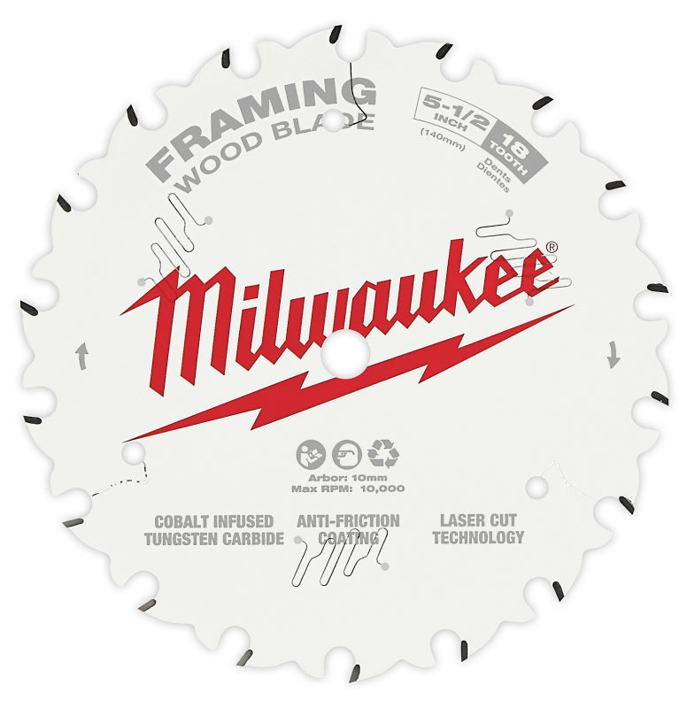 Milwaukee 48-40-0720 Circular Saw Blade, 7-1/4 in Dia, 5/8 in Arbor, 24-Teeth, Carbide Cutting Edge, 1/PK