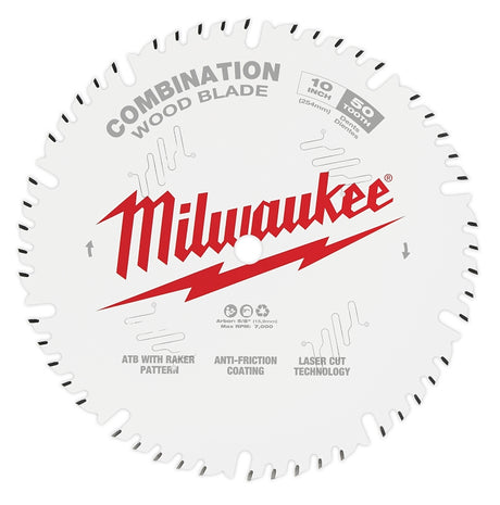 Milwaukee 48-40-1026 Circular Saw Blade, 10 in Dia, 5/8 in Arbor, 50-Teeth, Carbide Cutting Edge, 1/PK