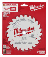 Milwaukee 48-40-0624 Track Saw Blade, 6-1/2 in Dia, 20 mm Arbor, 24-Teeth, Tungsten Carbide Cutting Edge