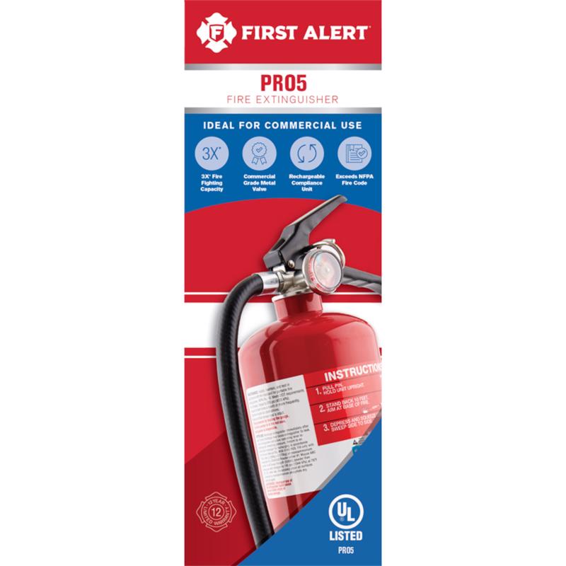 First Alert Pro Series 5 lb Fire Extinguisher For Household OSHA/US Coast Guard Agency Approval, Pack of 2