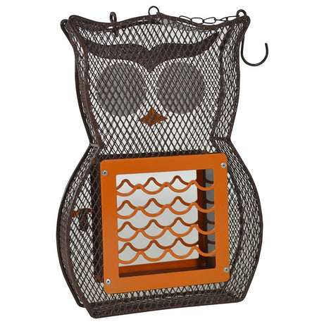 Heath 21703 Suet and Seed Bird Feeder, Whimsical Owl, Brown/Orange