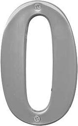 Hy-Ko Prestige Series BR-51SN/0 House Number, Character: 0, 5 in H Character, Nickel Character, Brass, Pack of 3