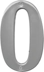 Hy-Ko Prestige Series BR-51SN/0 House Number, Character: 0, 5 in H Character, Nickel Character, Brass, Pack of 3