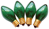Hometown Holidays 19115 Light Bulb, 5 W, Candelabra Lamp Base, Incandescent Lamp, Transparent Green Light, Pack of 25