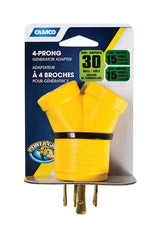 Camco 30 amps RV Generator Outlet Adapter 30-15A 1 pk