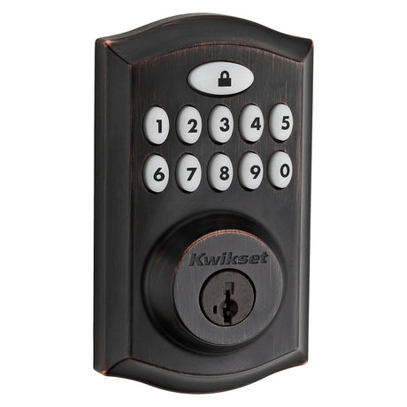 Kwikset 913TRL-11P Deadbolt, 2 Grade, Venetian Bronze, 2-3/8 x 2-3/4 in Backset, 1-3/8 to 1-3/4 in Thick Door