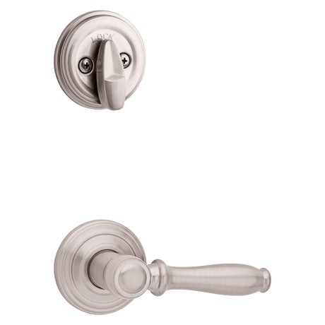 Kwikset 966ADL-15 Handleset Interior Trim, 1 Grade, Zinc, Satin Nickel, 2-3/8 to 2-3/4 in Backset, 1-3/4 in Thick Door