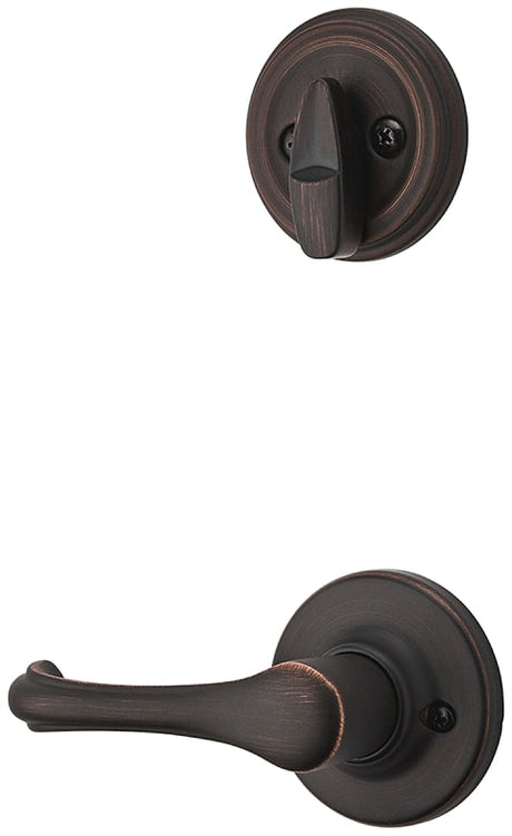 Kwikset 966DNL-11P Interior Trim, 1 Grade, Zinc, Tuscan Bronze, 2-3/8 to 2-3/4 in Backset, 1-3/4 in Thick Door