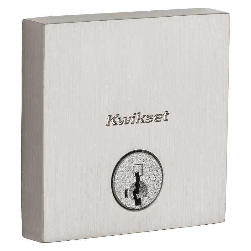 Kwikset Signature Series 258 SQT 15 SMT CP K4 V1 Deadbolt, 1 Grade, Zinc, Satin Nickel, 2-3/8, 2-3/4 in Backset