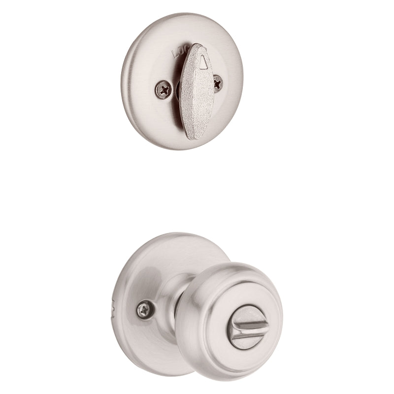 Kwikset 242CV 15 CP K6 Combination Lockset, Knob Handle, Cove Design, Satin Nickel, 3 Grade, Metal