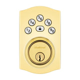 Kwikset Powerbolt 240 992400-001 Keypad Electronic Lock, 3 Grade, Zinc, Lifetime Polished Brass, KW1 Keyway