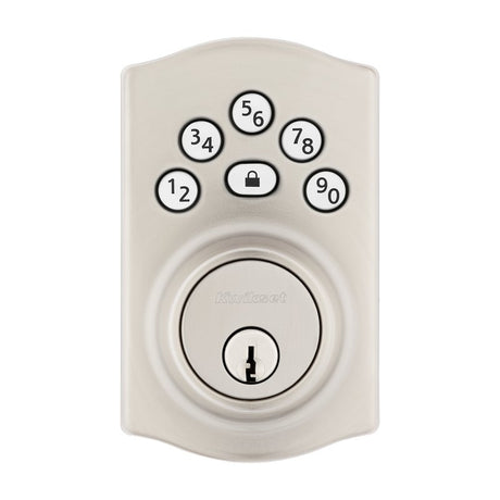 Kwikset Powerbolt 240 Series 992400-002 Keypad Electronic Lock, Traditional, 3 Grade, Zinc, Satin KW1 Keyway, 1/PK