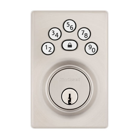 Kwikset Powerbolt 240 Series 992400-004 Keypad Electronic Lock, Contemporary, 3 Grade, Satin Nickel, KW1 Keyway, 1/PK
