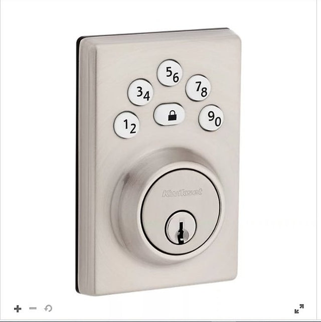 Kwikset Powerbolt 240 Series 992400-004 Keypad Electronic Lock, Contemporary, 3 Grade, Satin Nickel, KW1 Keyway, 1/PK