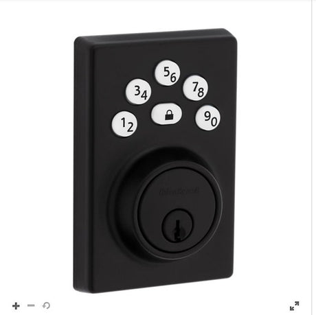 Kwikset Powerbolt 240 992400-005 Keypad Electronic Lock, 3 Grade, Zinc, Matte Black, KW1 Keyway