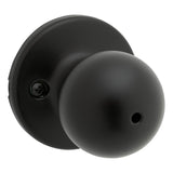 Kwikset 300P 514 CP Privacy Door Lock, Polo, Traditional Design, Knob Handle, Matte Black, Metal, Turn-Piece
